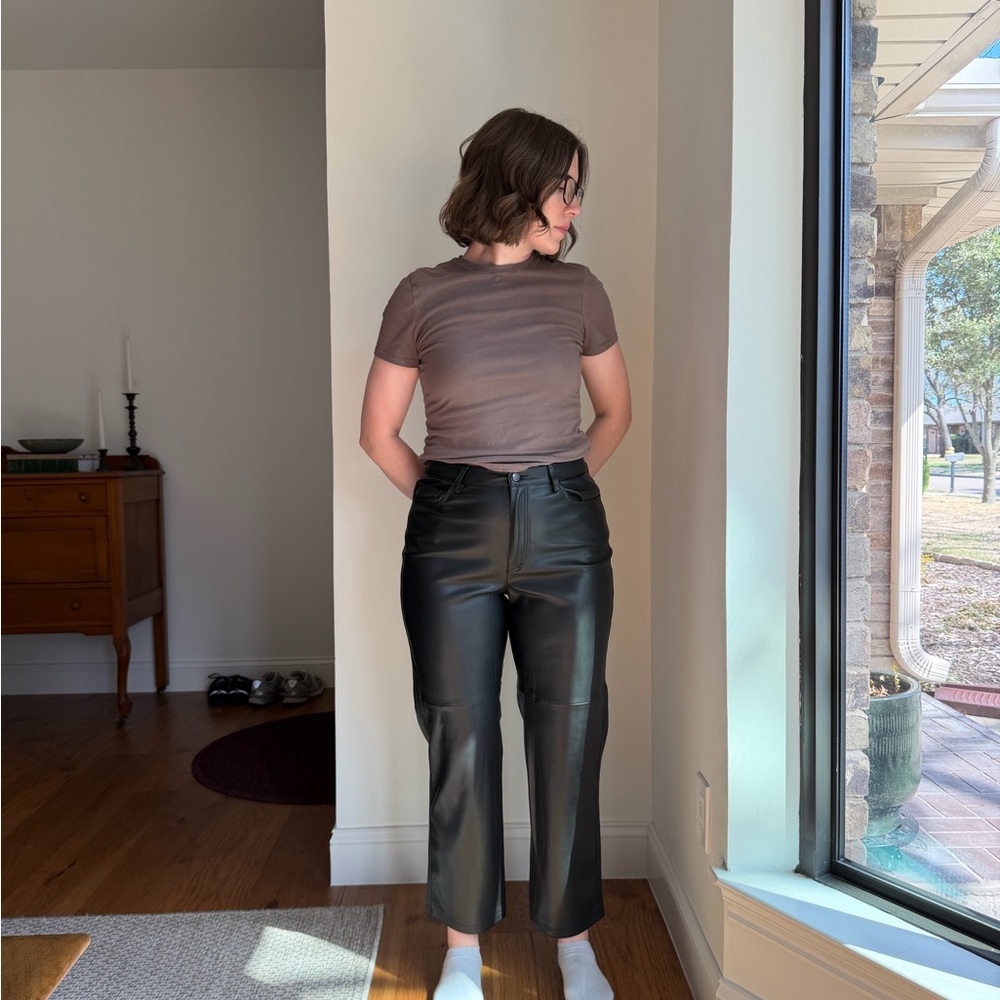 Mango Black Leather Pants